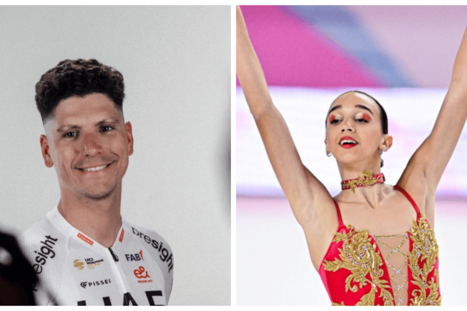  João Almeida (à esquerda) foi esta quarta-feira eleito Atleta Masculino de 2025, enquanto Madalena Costa foi a escolhida na categoria feminina