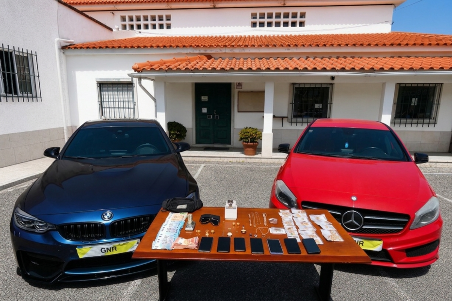 GNR detém cinco pessoas por tráfico de droga na Lourinhã. Carros de luxo e objetos de ouro apreendidos