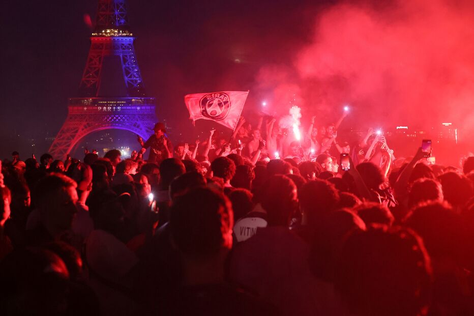 Comemorações da vitória do PSG em Paris