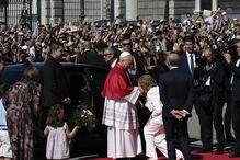  Rainha Sofia e Papa Leão XVI em Madrid, Espanha