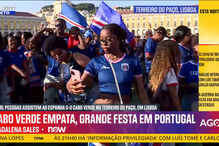 Euforia e festa no Terreiro do Paço após empate de Cabo Verde com Espanha