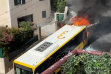 Autocarro da Carris incendeia-se em Odivelas