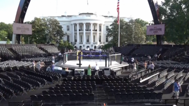 Octógono da UFC já está montado nos jardins da Casa Branca 