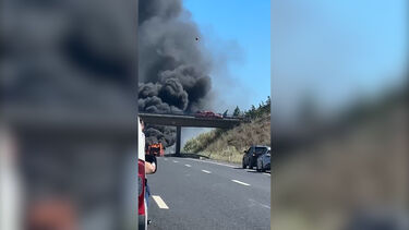 Autocarro em chamas na A8 em Loures condiciona trânsito 