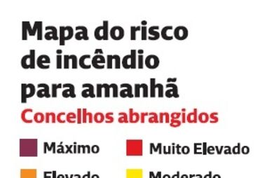 Veja aqui qual é o risco de incêndio no seu concelho para amanhã