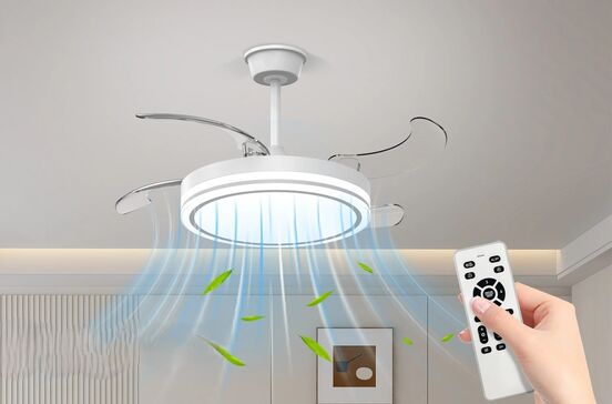 Ventilador de teto retrátil iluminado da Woox