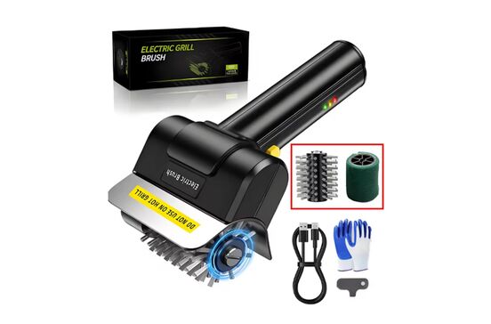 Escova elétrica recarregável para grelha