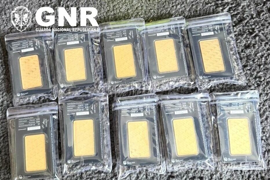 GNR apreende 10 barras de ouro a suspeitos de tráfico de droga no Minho
