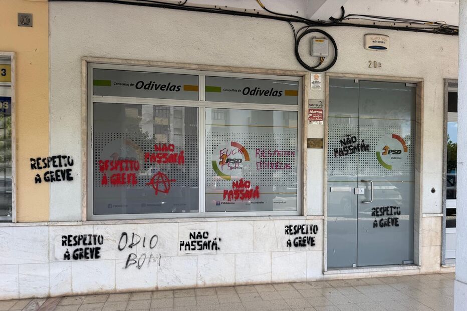 Sede do PSD em Odivelas vandalizada 