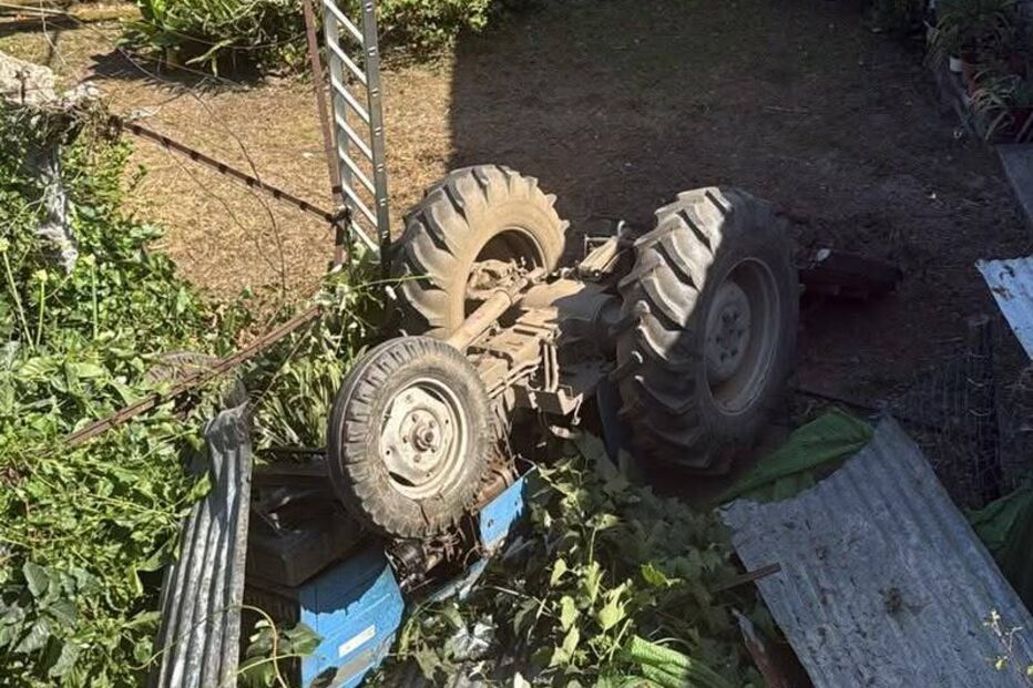 Trator despista-se e cai em galinheiro em Fafe