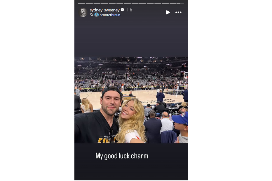 Sydney Sweeney e Scooter Braun na vitória dos Knicks