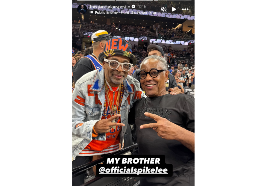 Spike Lee e Giancarlo Esposito na vitória dos Knicks