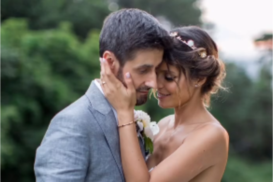 Andreia Rodrigues e Daniel Oliveira no dia do casamento