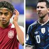 <![CDATA[ "Destino"! Messi dá banho a Lamine Yamal ]]>