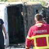 <![CDATA[ Despiste de camião seguido de incêndio corta estrada nacional em Serpa ]]>