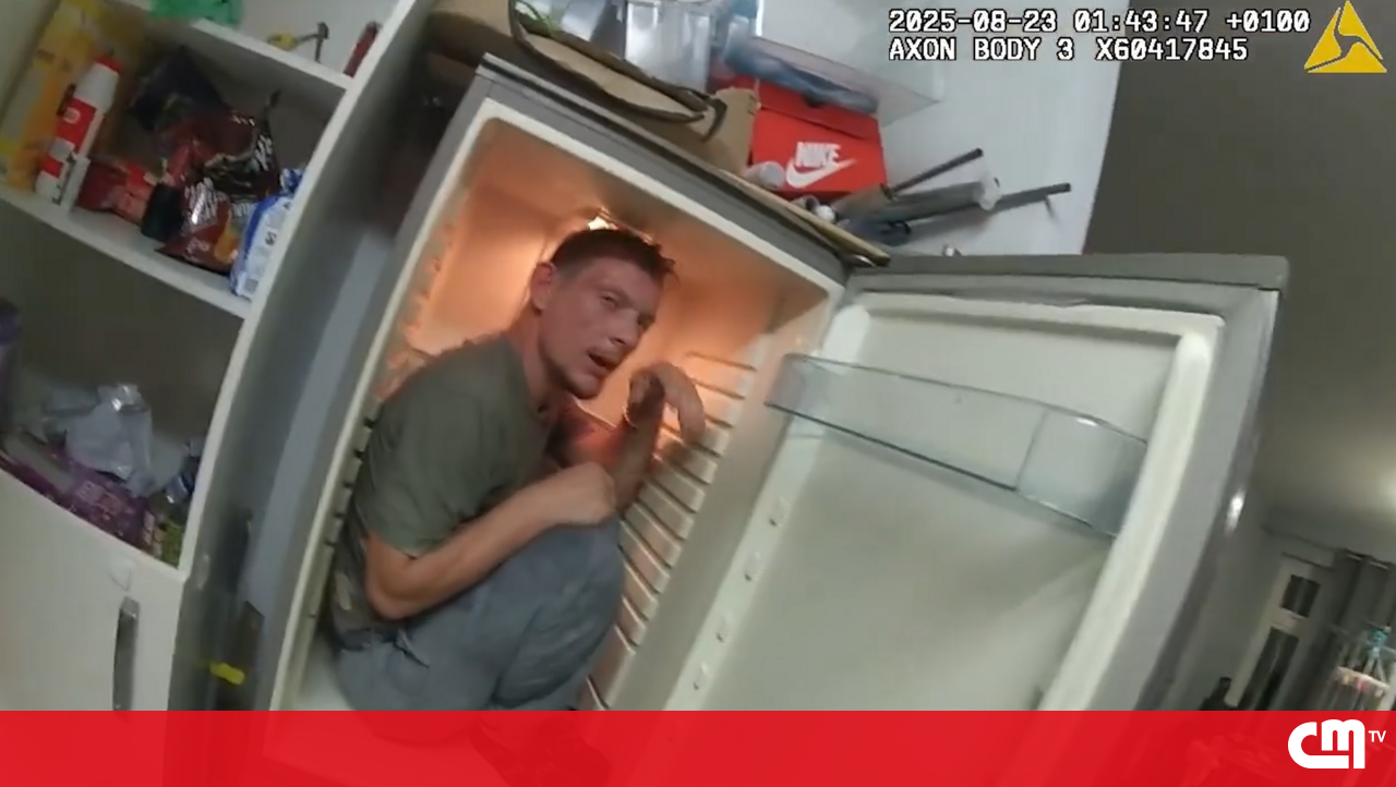 Hombre se esconde en refrigerador para escapar de la policía
