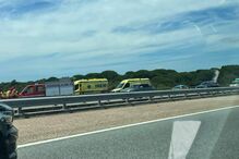 Um ferido grave helitransportado para o Hospital de Santa Maria após colisão na A2 em Alcácer do Sal 