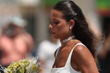 Gonçalo Ramos e Margarida Amaral Domingues chegam à igreja em Faro para casar