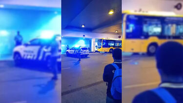 Imagens mostram autocarro momentos após colidir com pilar em túnel em Agualva-Cacém