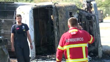 Despiste de camião seguido de incêndio corta estrada nacional em Serpa