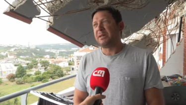 Grua tombou e causou danos em prédio com 30 moradores durante passagem da tempestade ‘Kristin’ em Leiria
