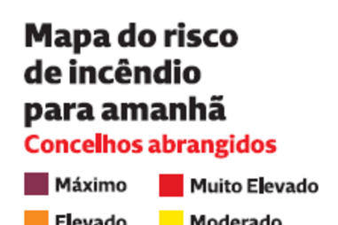Veja o mapa do risco de incêndio para amanhã