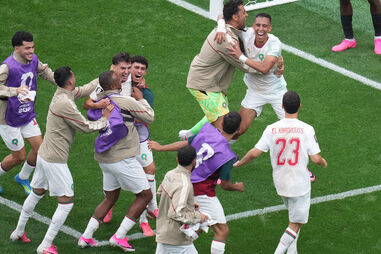 Marrocos comemora passagem para os 'quartos' de final do Mundial