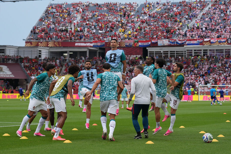Aquecimento da Seleção antes do jogo Portugal-Croácia