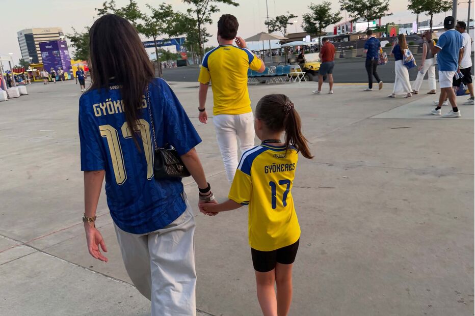 Inês Aguiar com família e amigos de Gyokeres