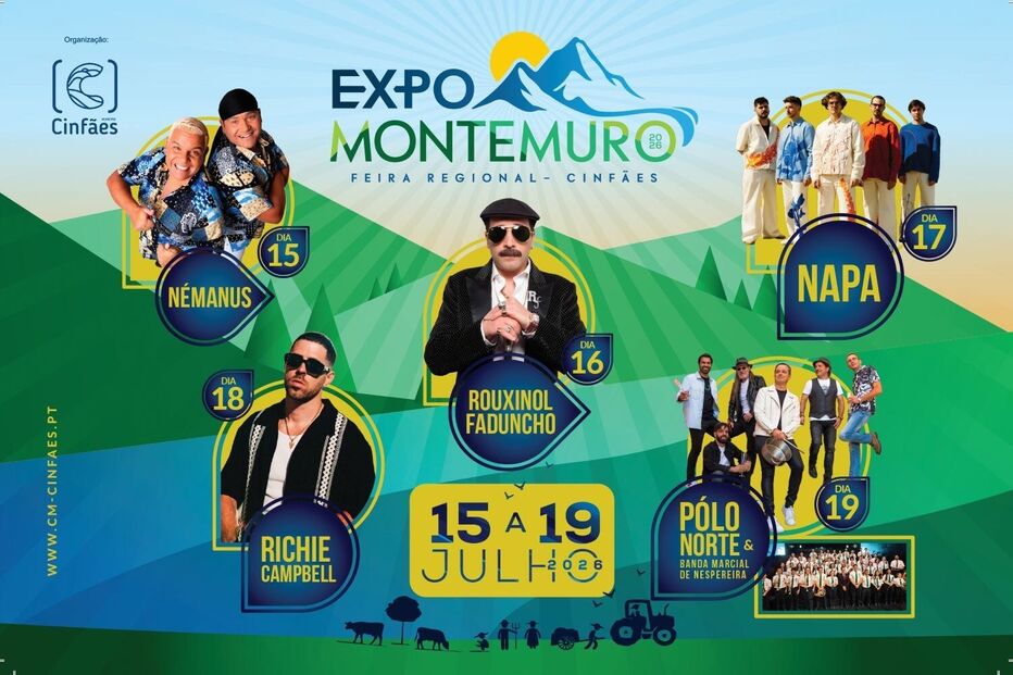 Expo Montemuro em Cinfães de 15 a 19 de julho com Richie Campbell e Nemanus