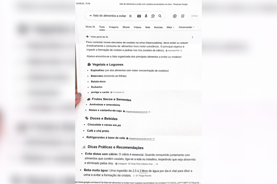 Recomendação médica entregue por um urologista do Trofa Saúde Hospital da Trofa, a 2 de junho, com 