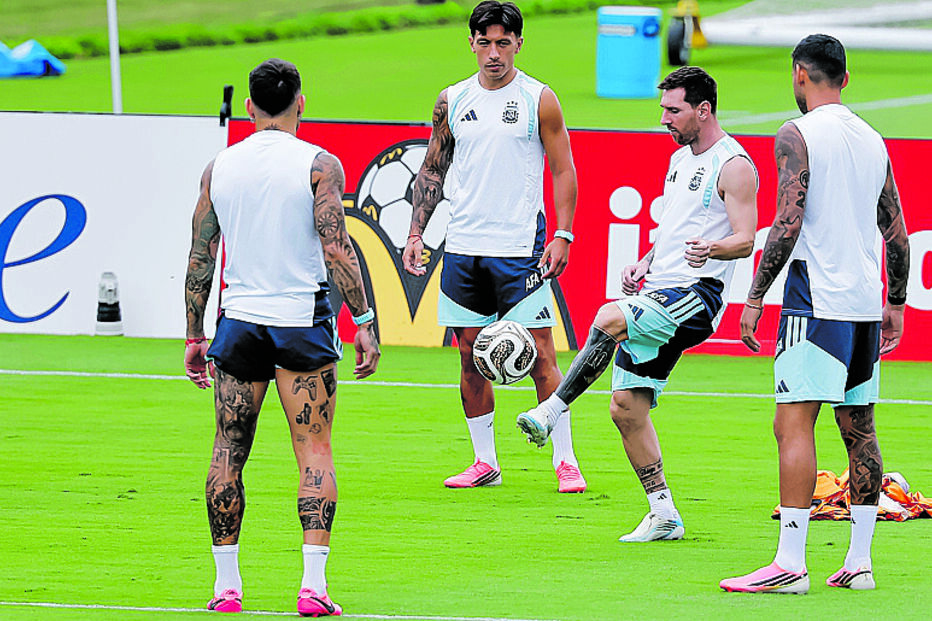 Messi no treino desta terça-feira