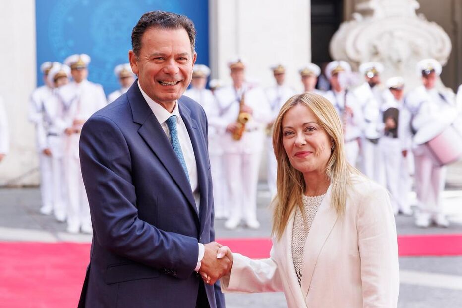 Luís Montenegro e Giorgia Meloni