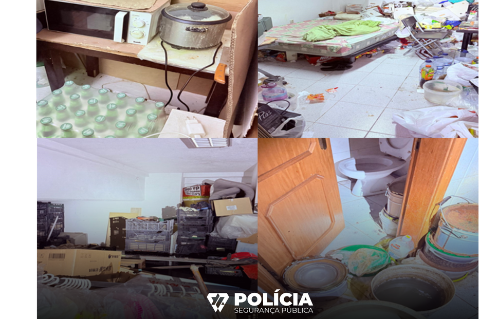 Polícia encontra casa degradada com acumulação de lixo e falta de condições de higiene