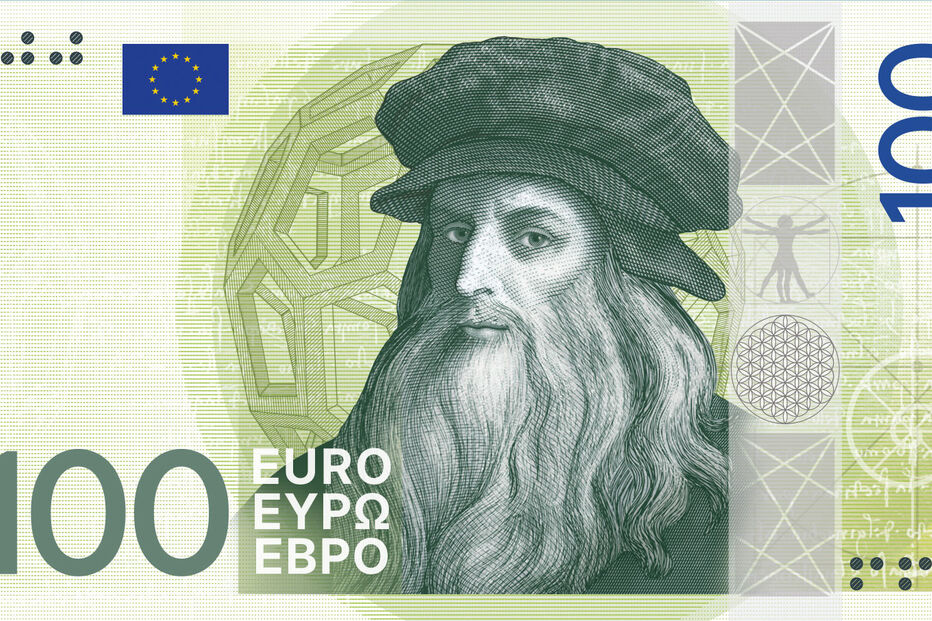 A nova nota de 100 euros homenageia Leonardo da Vinci e a sua arte