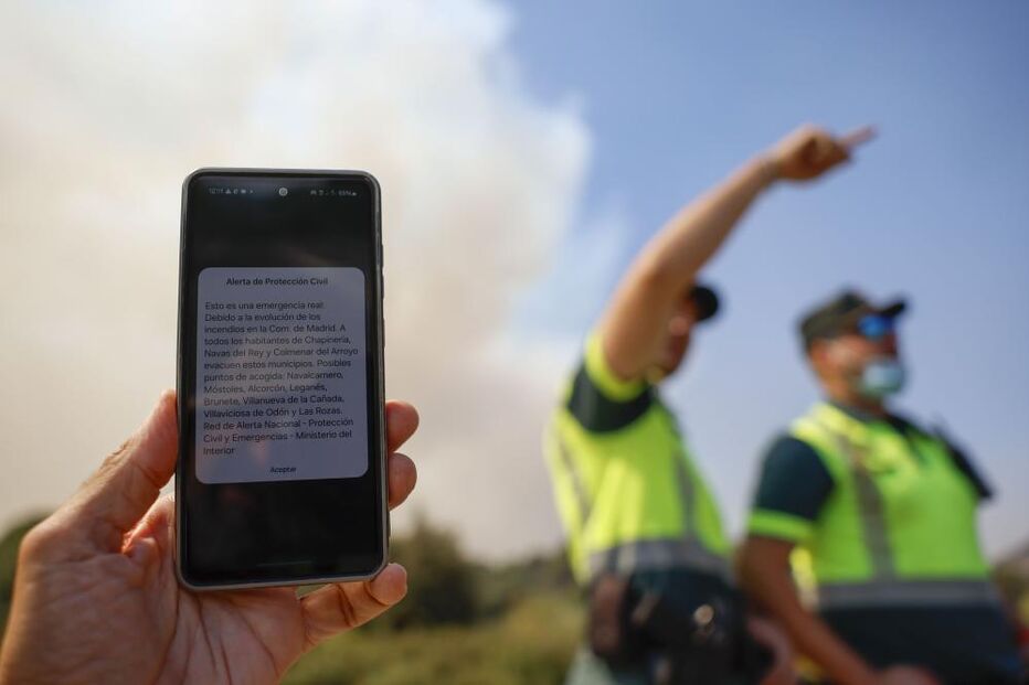 Alerta da Proteção Civil espanhola devido a incêndios
