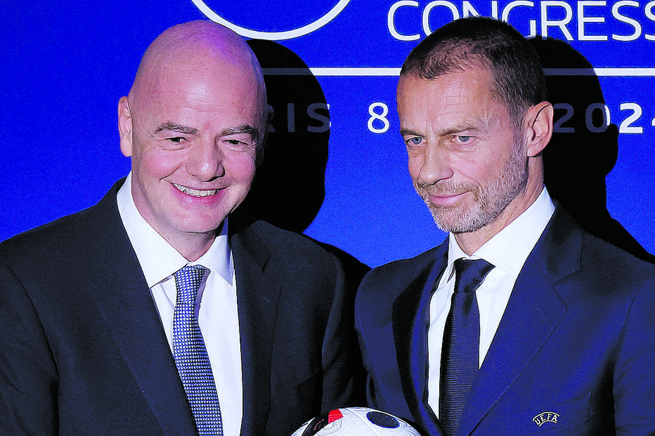 Infantino, presidente da FIFA, em conflito com Aleksander Ceferin, líder da UEFA 