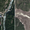 Satellitenbilder zeigen Vorher-Nachher-Aufnahmen der Sturzflut im Nepal