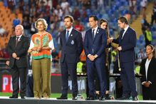 Presidente da Câmara de Coimbra, Ana Abrunhosa (à esquerda), com André Villas Boas e Pedro Proença 