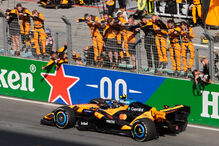 McLaren driver Lando Norris of Britain wins the Formula One Dutch Grand Prix in Zandvoort , Netherlands, Sunday, Aug. 23,