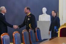 Crown Princess Ingrid Alexandra of Norway (R) and Prince Haakon