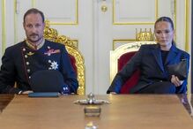 Crown Princess Ingrid Alexandra of Norway (C-R) and Prince Haakon