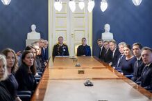Crown Princess Ingrid Alexandra of Norway (C-R) and Prince Haakon