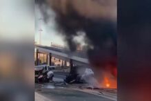 Carro despista-se a fugir da polícia e incendeia-se junto à Torre de Belém. Há três feridos salvos pela PSP do fogo