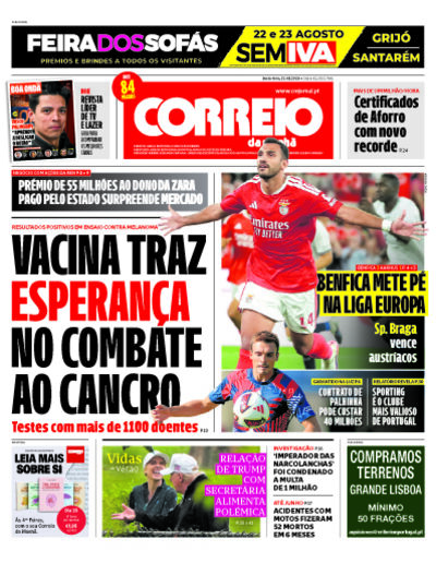 Capa de sexta-feira, 21 de agosto de 2026