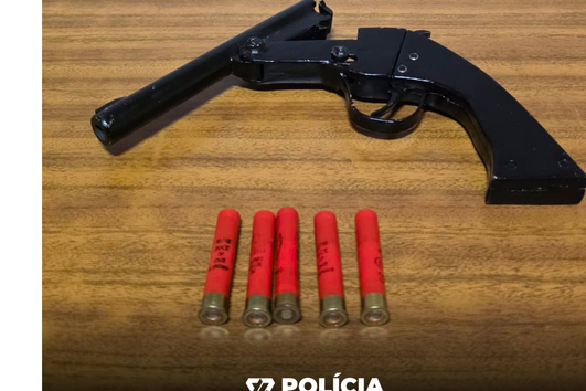 Arma e munições que a PSP apreendeu na zona de Almada