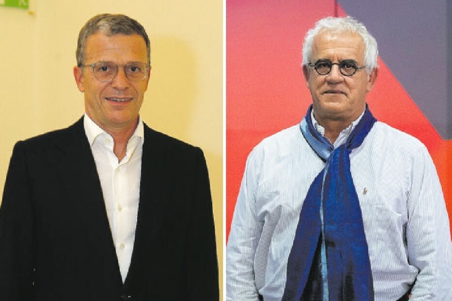 Gonçalo Reis e Nicolau Santos, anterior e atual presidente da administração da RTP