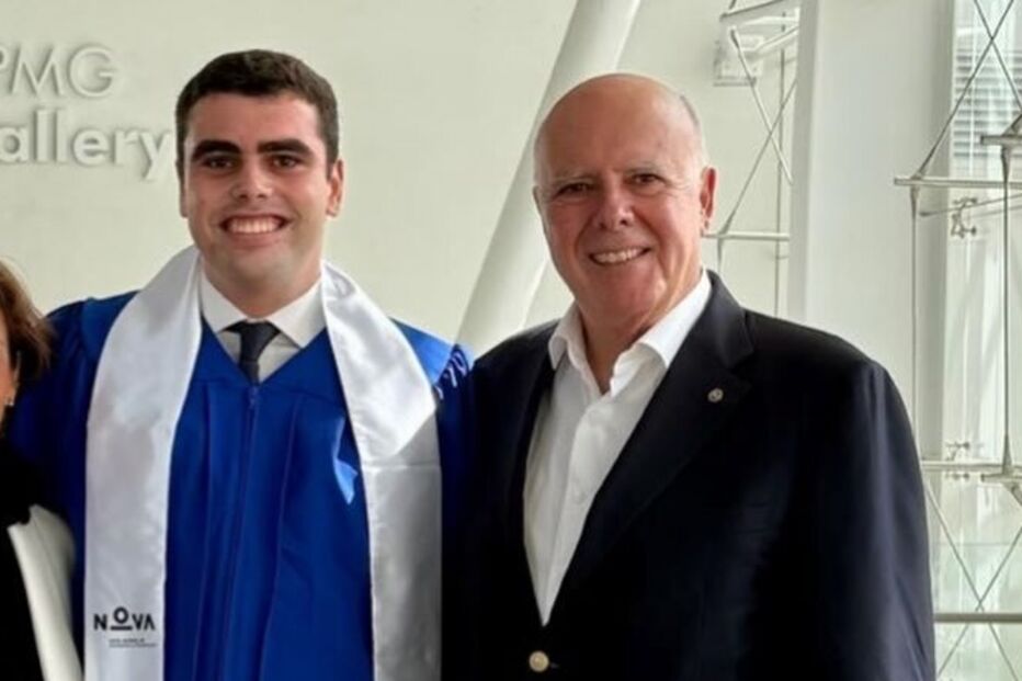 Duarte Barbosa, com o pai e a mãe