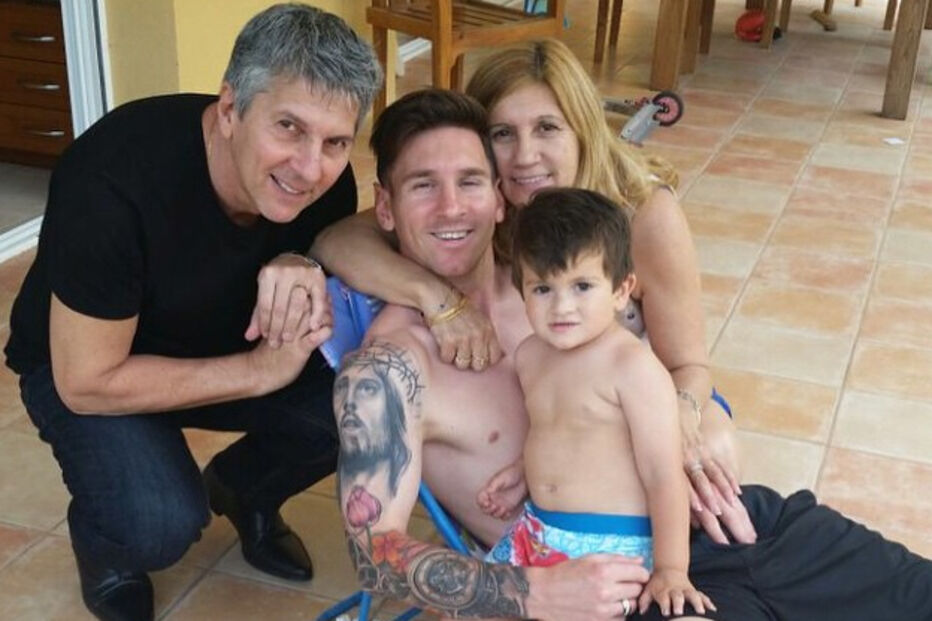 Lionel Messi e Jorge Messi em família
