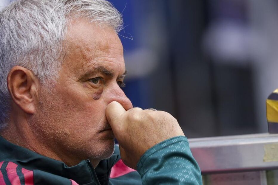Real Madrid's head coach Jose Mourinho looks on ahead of